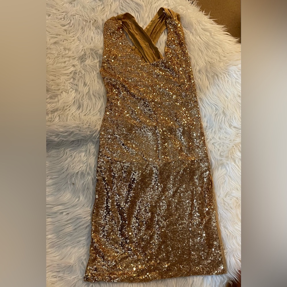 ✨NEW ✨Custom made GOLD Sexy Sequin dress